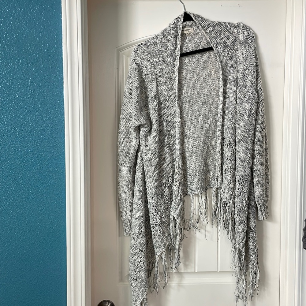 White and black sweater